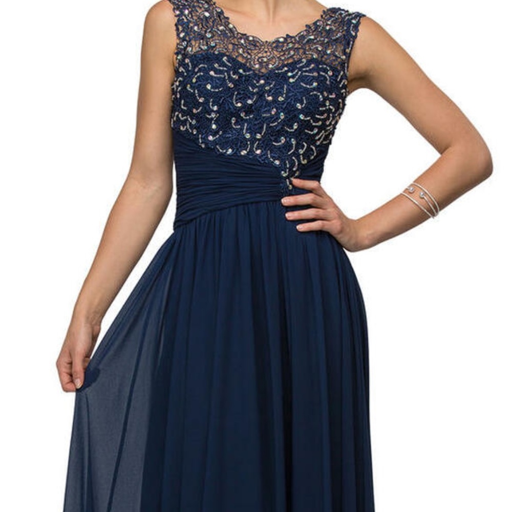Floor Length Sleeveless Prom Dress